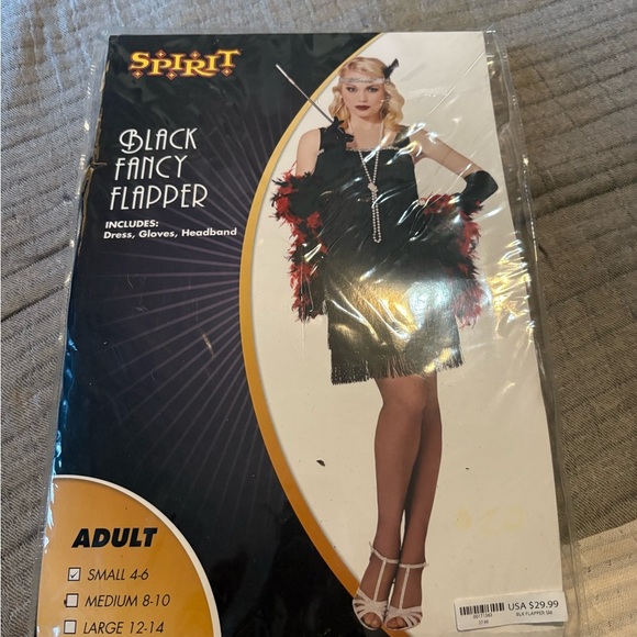 Adult Black Flapper Costume size SMALL NWT - Picture 2 of 2